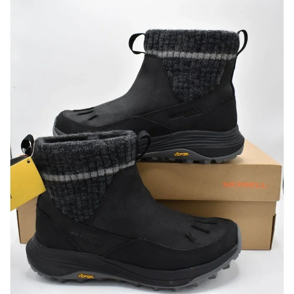 Merrell Womens Size 7 Thermo Siren 4 Insulated‎ WP Black Leather Chelsea Boots